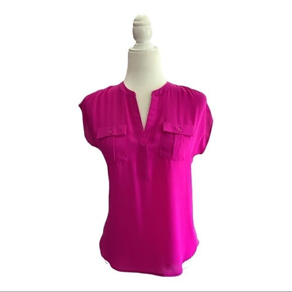 International Concepts-Fuchsia Sleeveless V Neck Blouse. Size P/P - Picture 1 of 2